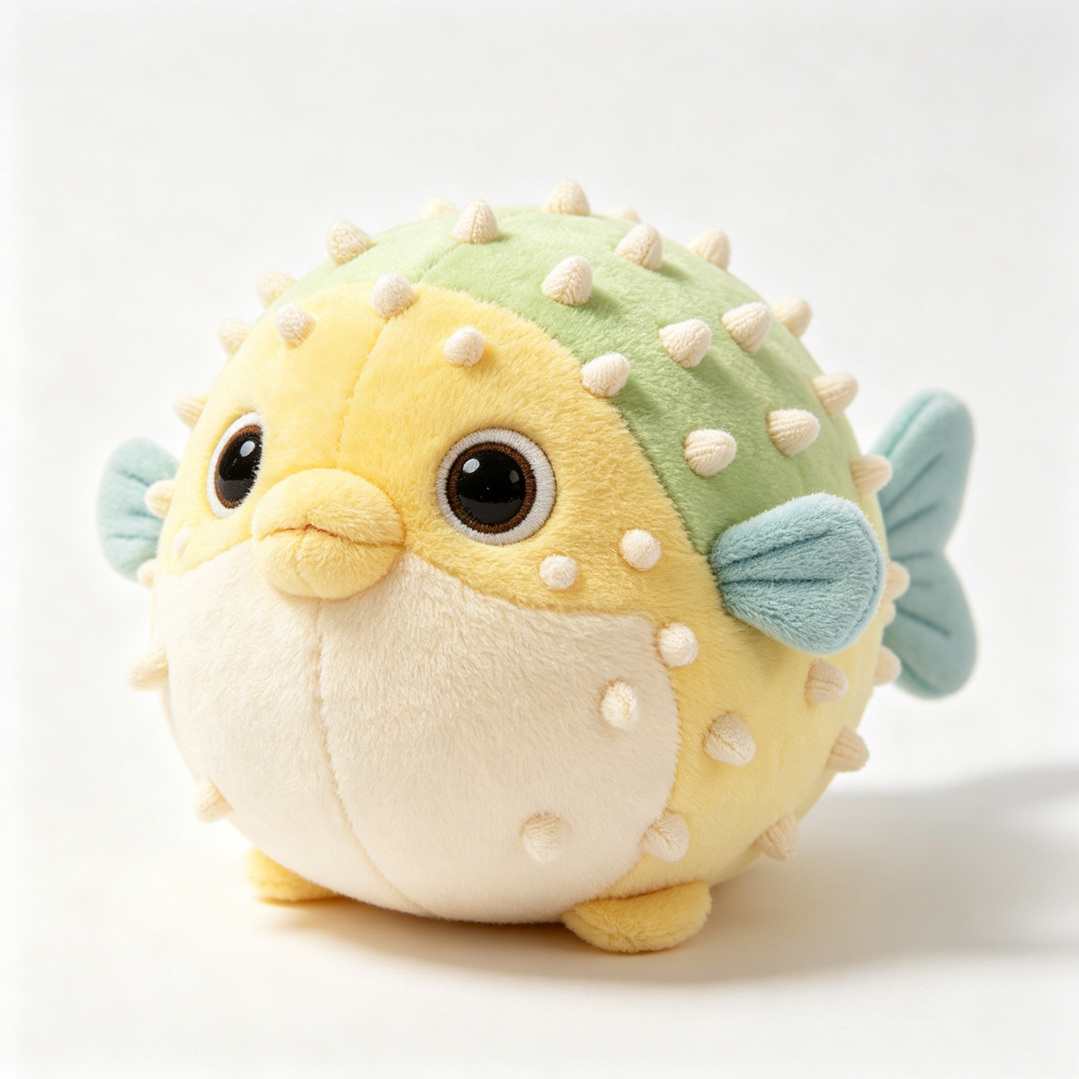 Yellow Green Pufferfish Plush Toy
