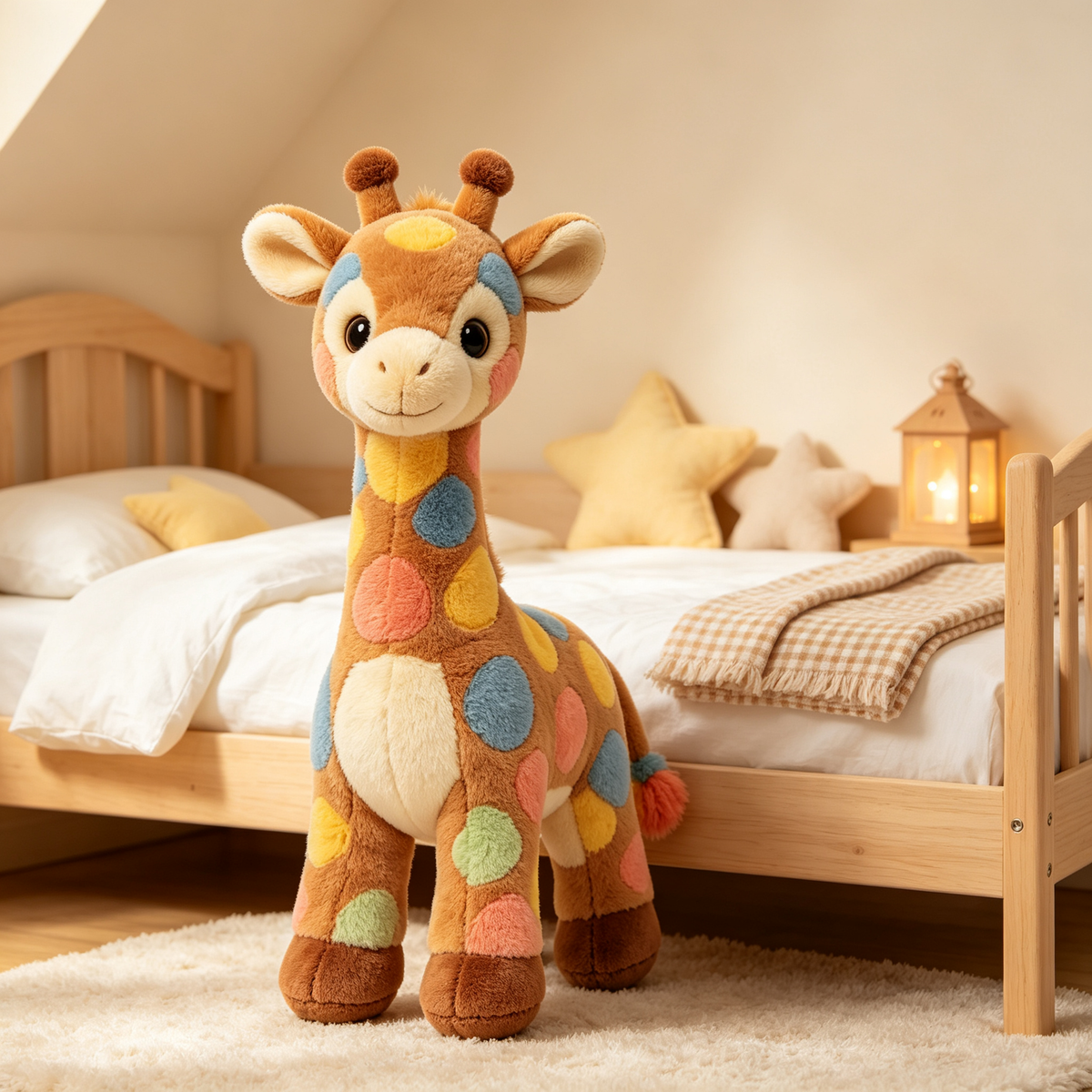 Colorful Polka Dot Giraffe Plush Toy