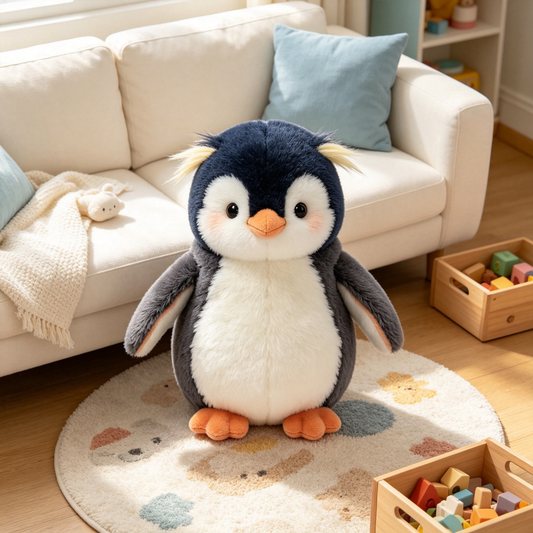 Fluffy Crested Penguin Plush Toy