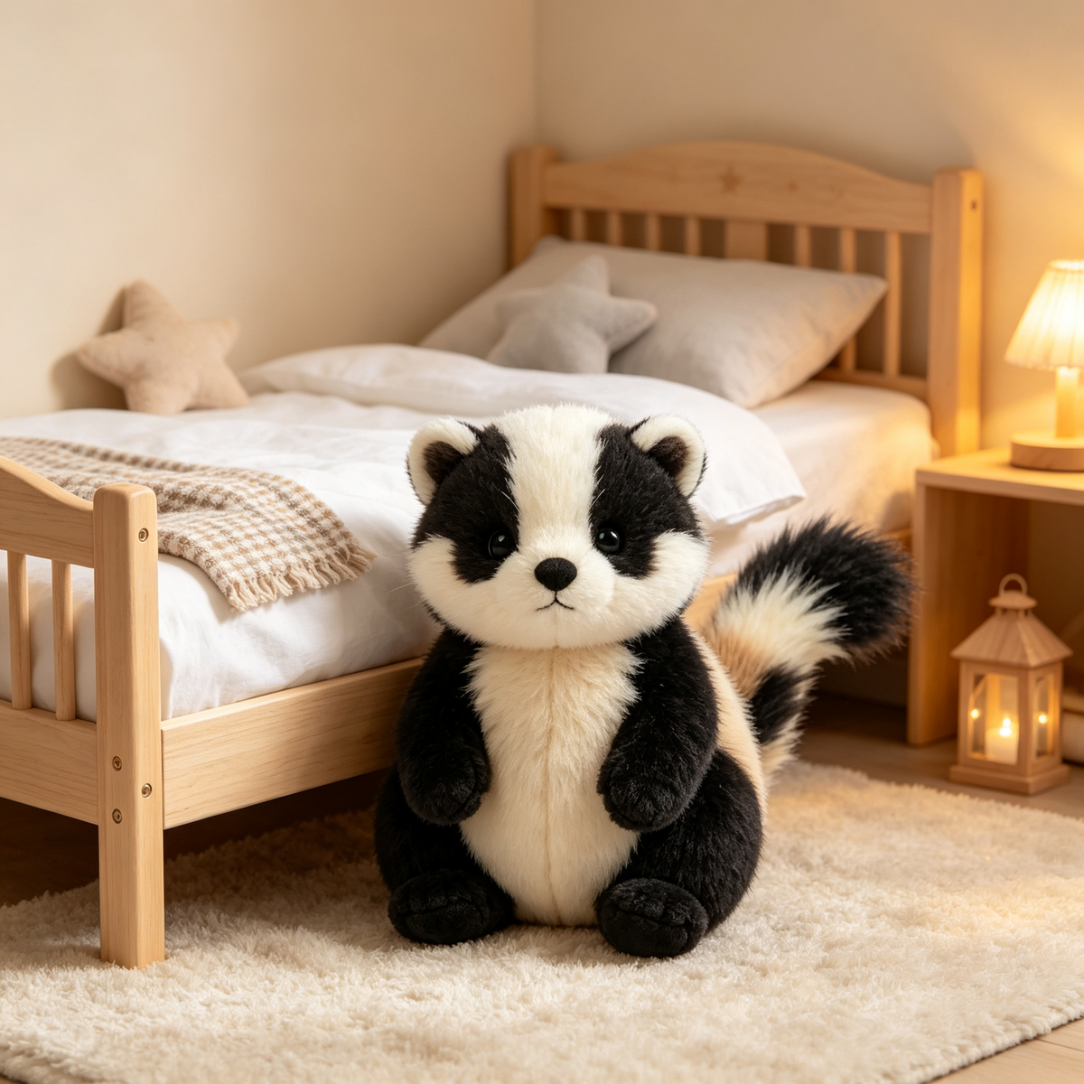 Cute Black And White Badger Plush Toy