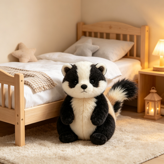 Cute Black And White Badger Plush Toy
