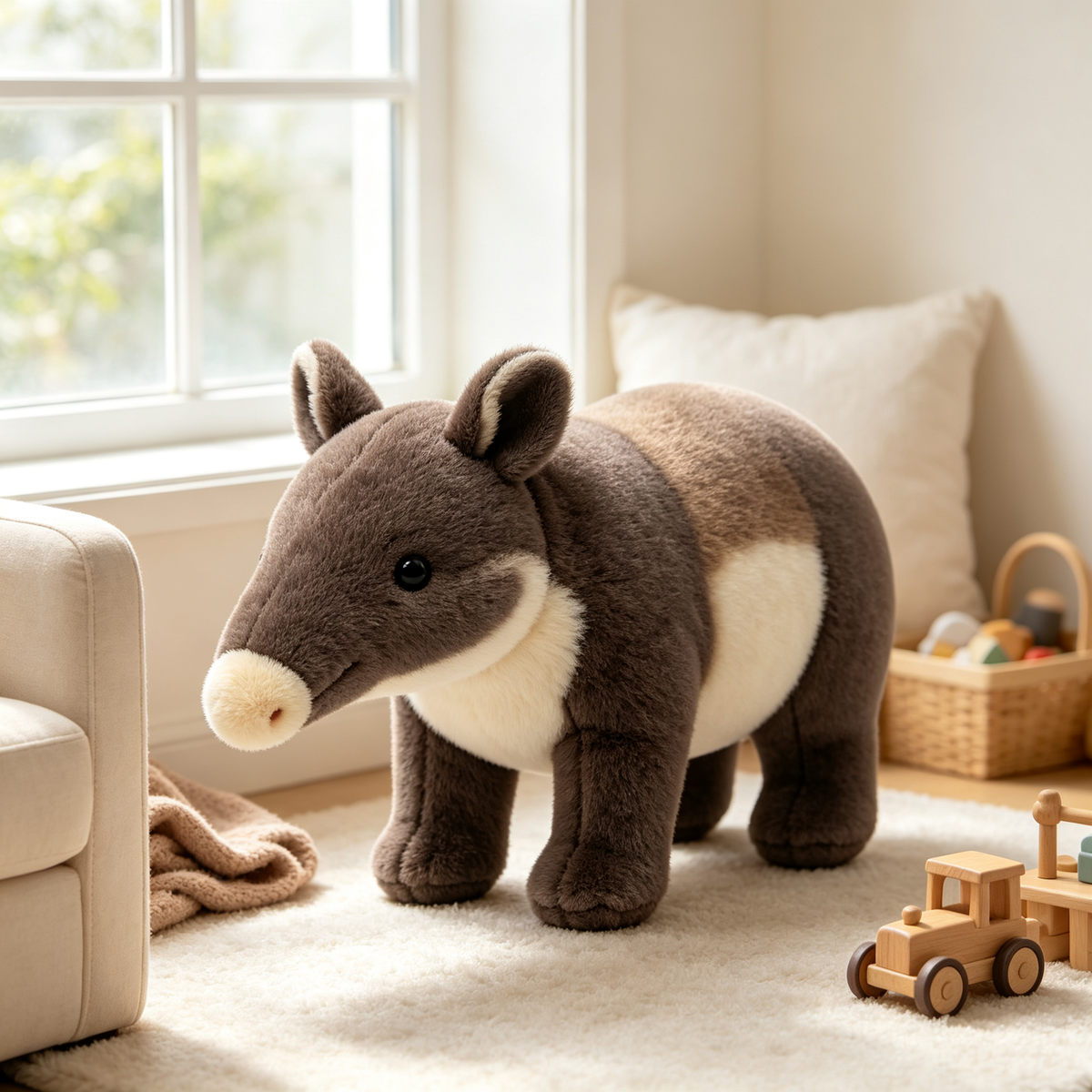 Dark Brown Tapir Stuffed Plush Toy