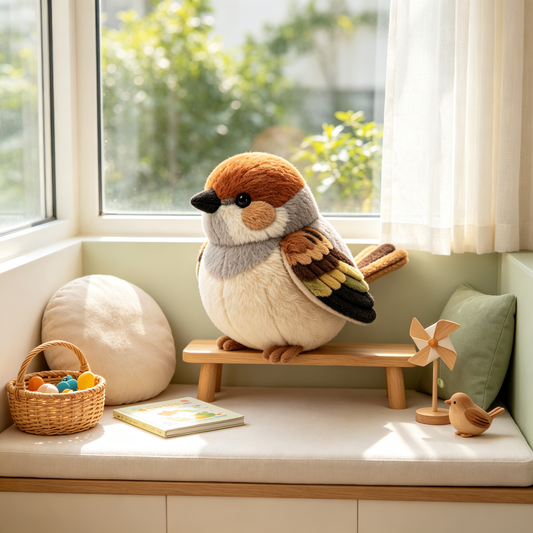 Mini Round Sparrow Plush Toy