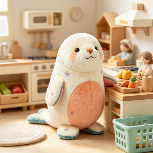 Star Embroidered Seal Plush Toy