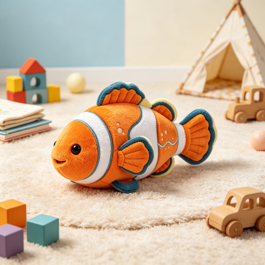 Bright Orange Clownfish Plush Toy