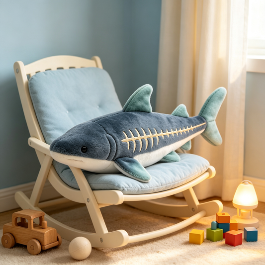 Skeleton Embroidered Shark Plush Toy