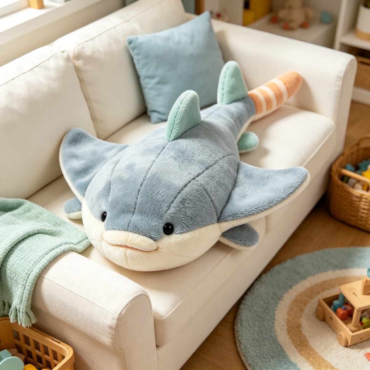 Soft Grey Guitarfish Plush Toy
