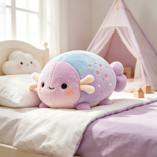 Gradient Pastel Pufferfish Plush Toy