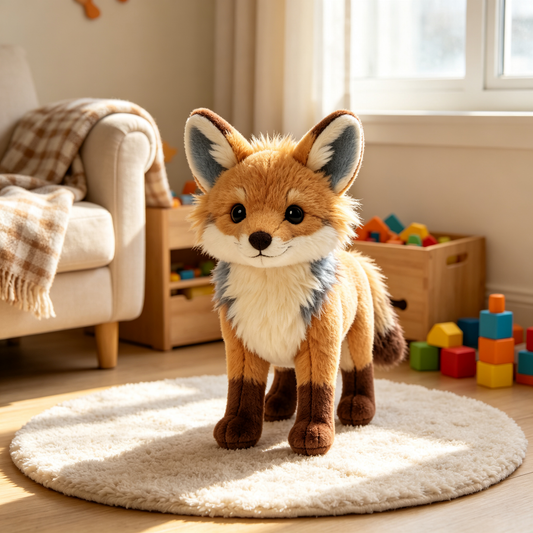 Realistic Reddish Brown Fox Plush Toy