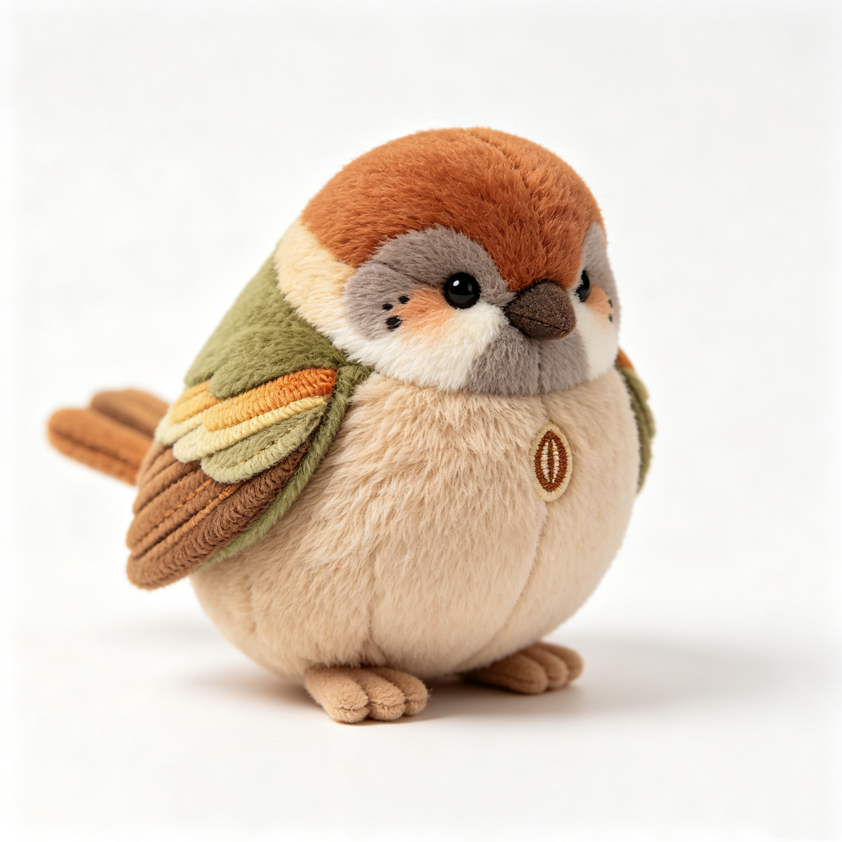 Round Sparrow Stuffed Bird Plush