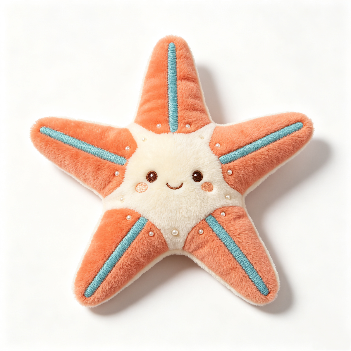 Smiling Peach Starfish Plush Toy
