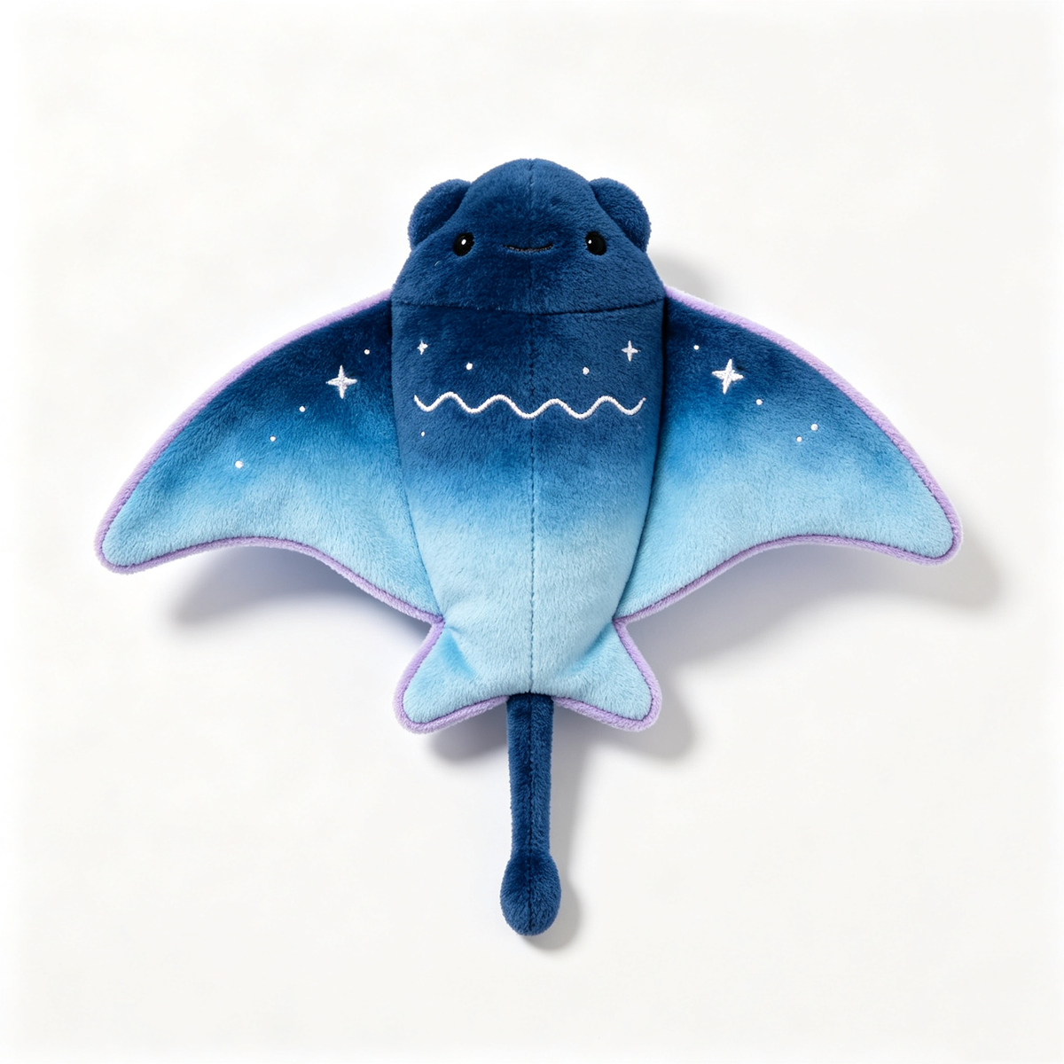 Gradient Blue Manta Ray Plush Toy