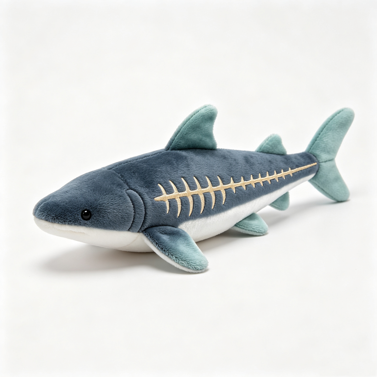 Skeleton Embroidered Shark Plush Toy