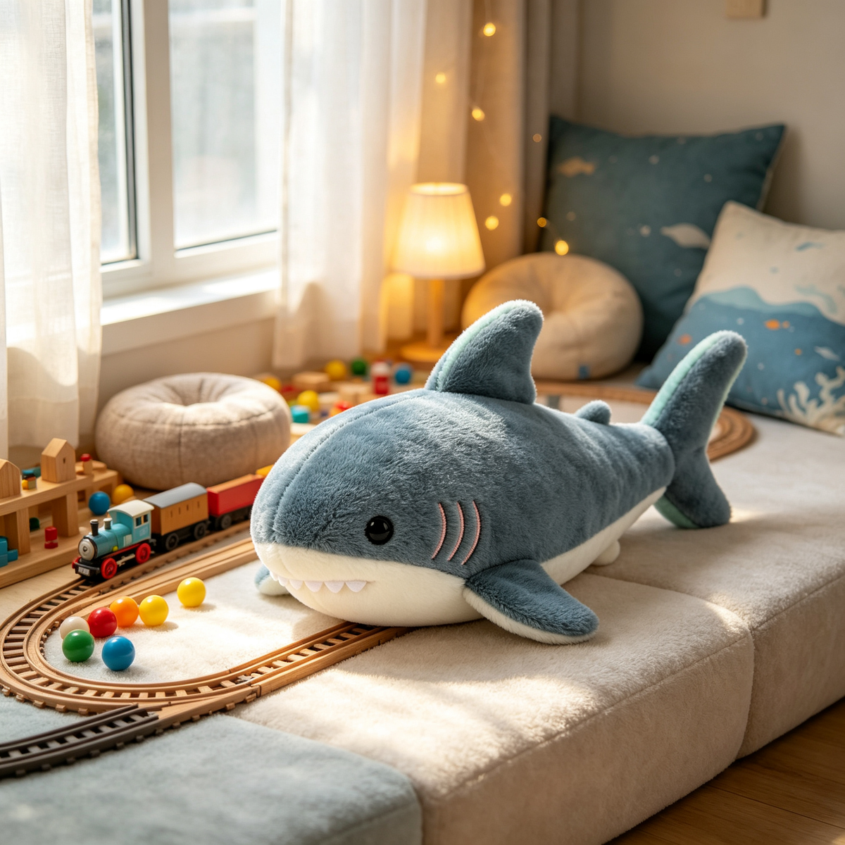 Cute Grey Shark Plush Toy